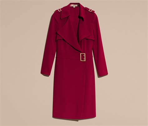 burberry buckle detail satin-back crepe trench dress|Burberry clothing for men.